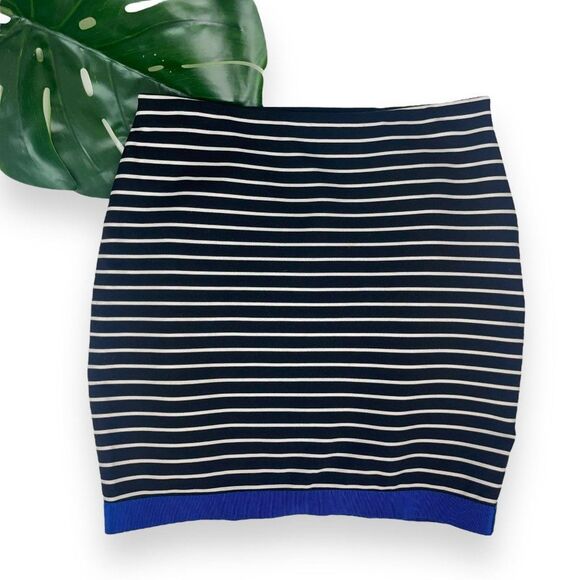 Ann Taylor Striped Ponte Straight Skirt with Grosgrain Trim - Picture 3 of 8